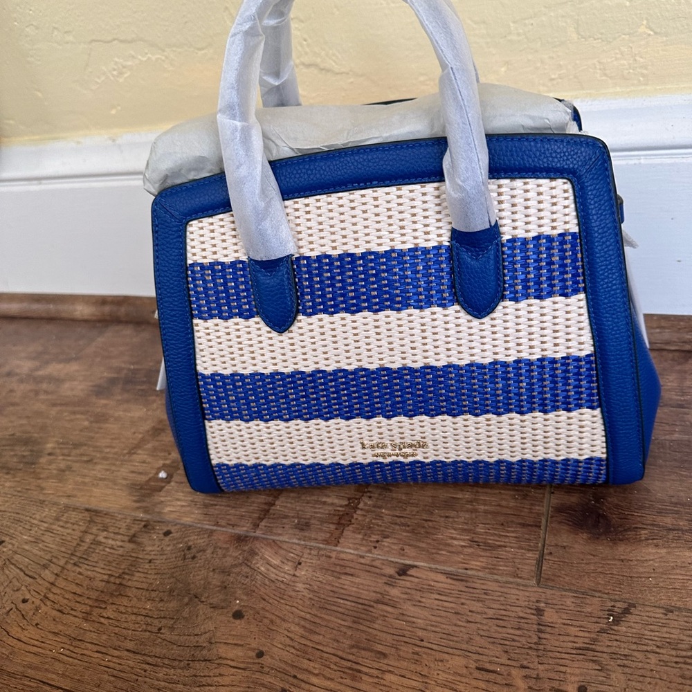 KATE SPADE BRAND NEW…Blue and Cream Satchel with Modern Design and DUST BAG - Picture 5 of 7